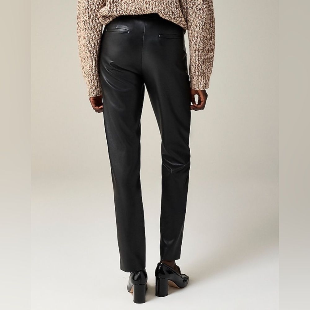 88- bu142 sz p00 j crew Petite Kate straight-leg pant in faux leather